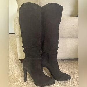 Ivanka Trump Black Suede Heeled Boots